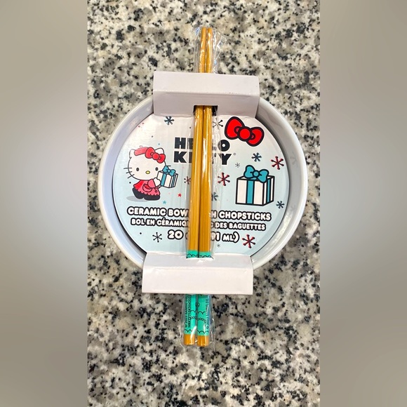 Hello Kitty Ceramic Bowl with Chopsticks - Picture 6 of 6